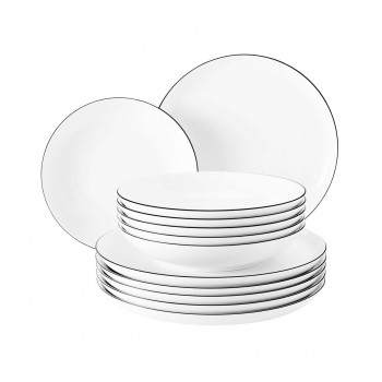 SELTMANN LIDO BLACK LINE Dinner service for 6 people