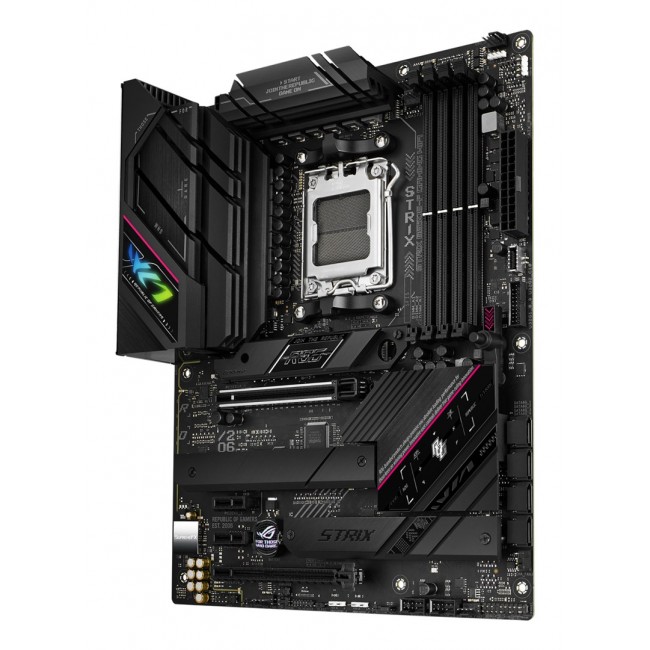Asus | ROG STRIX B650E-F GAMING WIFI | Processor family AMD | Processor socket AM5 | DDR5 DIMM | Memory slots 4 | Supported hard disk drive interfaces SATA, M.2 | Number of SATA connectors 4 | Chipset AMD B650 | ATX