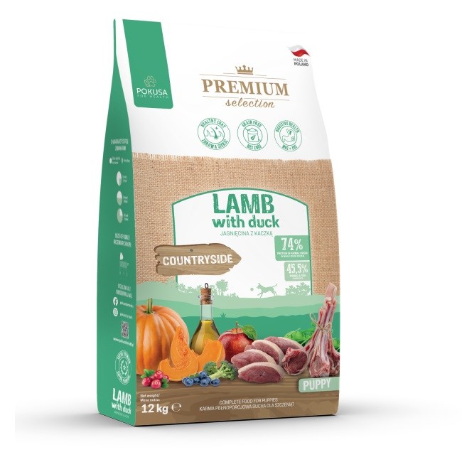 POKUSA Premium Selection Puppy Lamb with duck - dry dog food - 12kg POKUSA Premium Selection Puppy Lamb with duck - dry dog food - 12kg