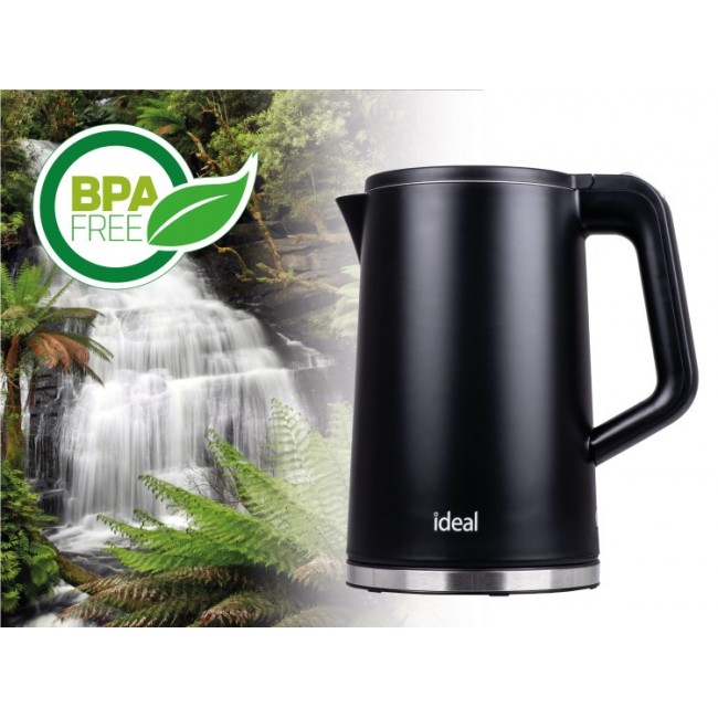 IDEAL Kettle 1.7 l, steel body, power 1500 W, black