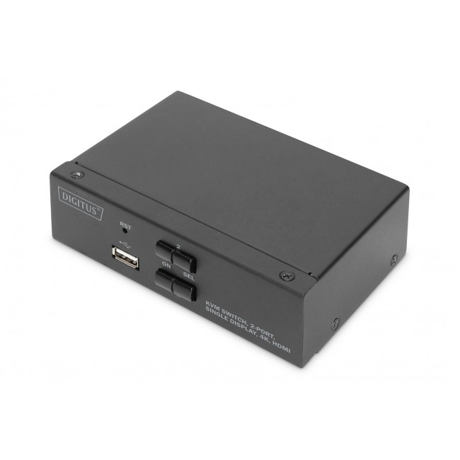 Digitus KVM Switch, 2 Port, Single Display, 4K, HDMI 