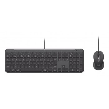 Logitech 920-013343 keyboard Mouse included Home/Office USB QWERTZ German Graphite