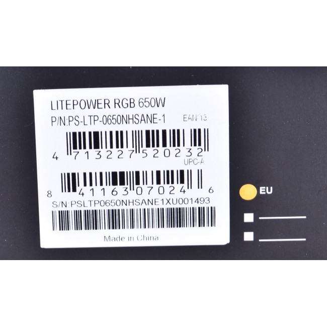Power supply Thermaltake Litepower RGB PS-LTP-0650NHSANE-1 (650 W Active 120 mm)