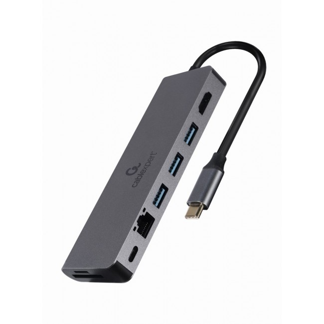 Gembird A-CM-COMBO5-05 USB Type-C 5-in-1 multi-port adapter (Hub + HDMI + PD + card reader + LAN) Gembird A-CM-COMBO5-05 USB Type-C 5-in-1 multi-port adapter (Hub + HDMI + PD + card reader + LAN)