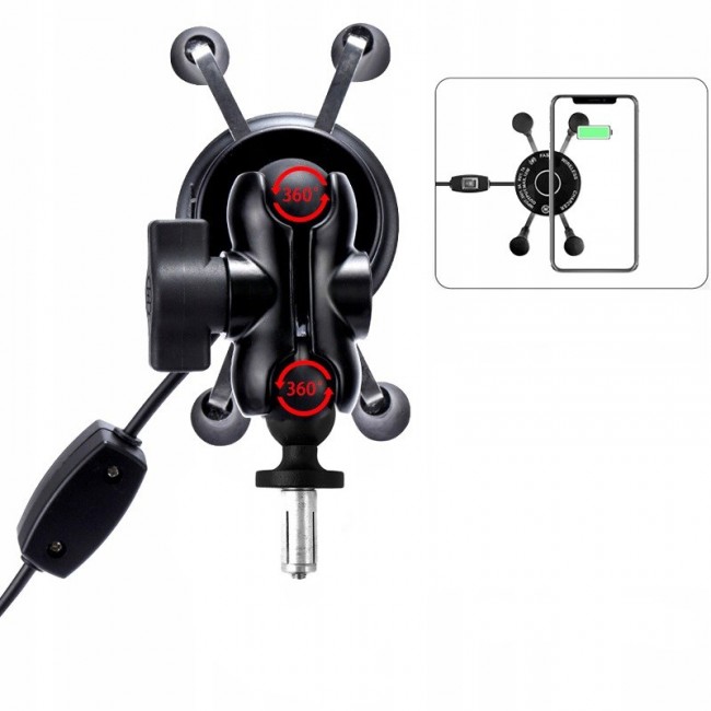 MOTORBIKE PHONE HOLDER FREEDCONN MC7W WITH INDUCTIVE CHARGER MOTORBIKE PHONE HOLDER FREEDCONN MC7W WITH INDUCTIVE CHARGER