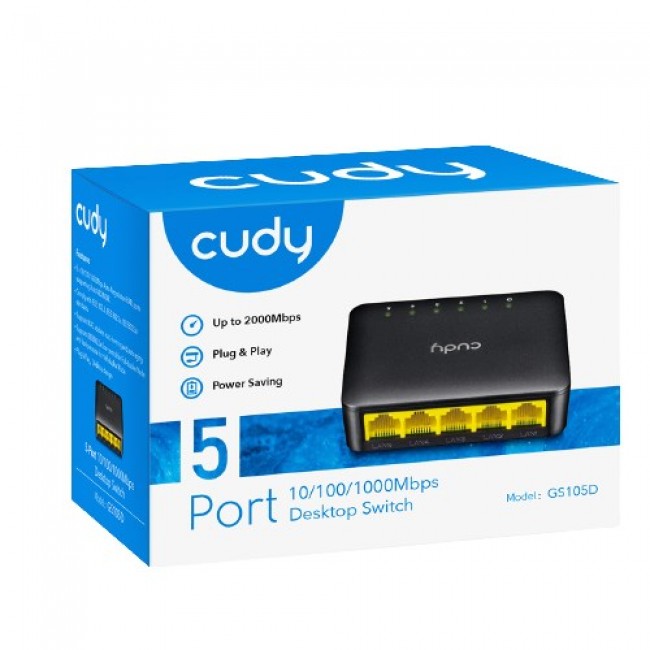 Cudy GS105D network switch Gigabit Ethernet (10/100/1000) Black