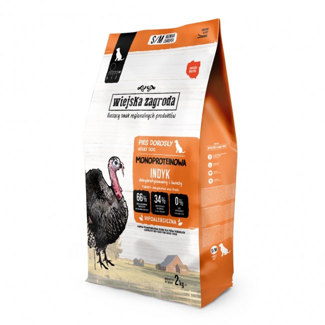 WIEJSKA ZAGRODA Monoprotein Turkey - dry dog food - 2kg