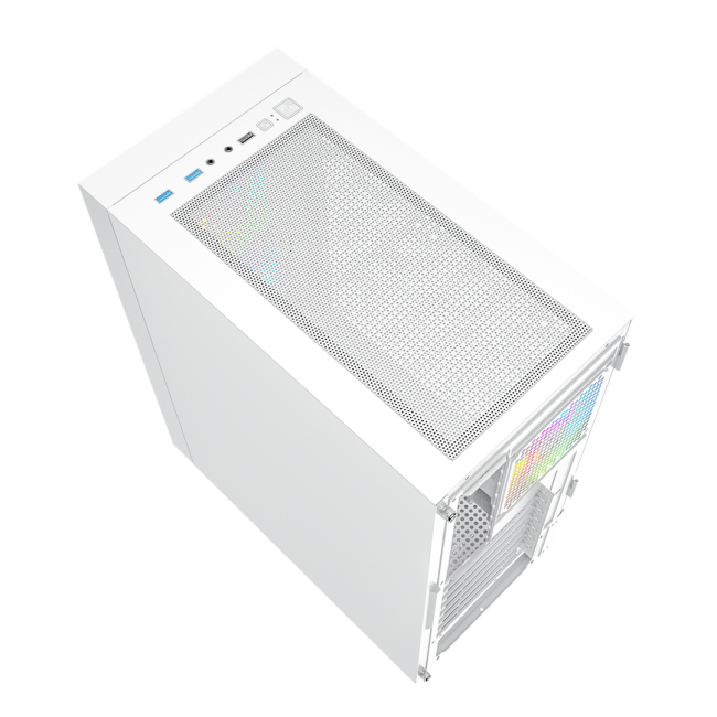 Gembird Fornax 4000W ARGB gaming ATX computer case, Midi Tower, backlight, White