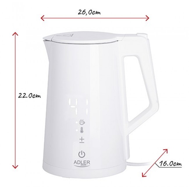 Adler AD 1345 electric kettle 1.7 L 1850 W White