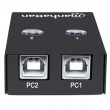 Manhattan USB-A Automatic Sharing Switch, 2x USB-B Ports, 480 Mbps (USB 2.0), Dual Control (Auto-Sensing or Manual), USB powered (no external power supply required), inc 1x 1.5m USB-A to USB-B cable