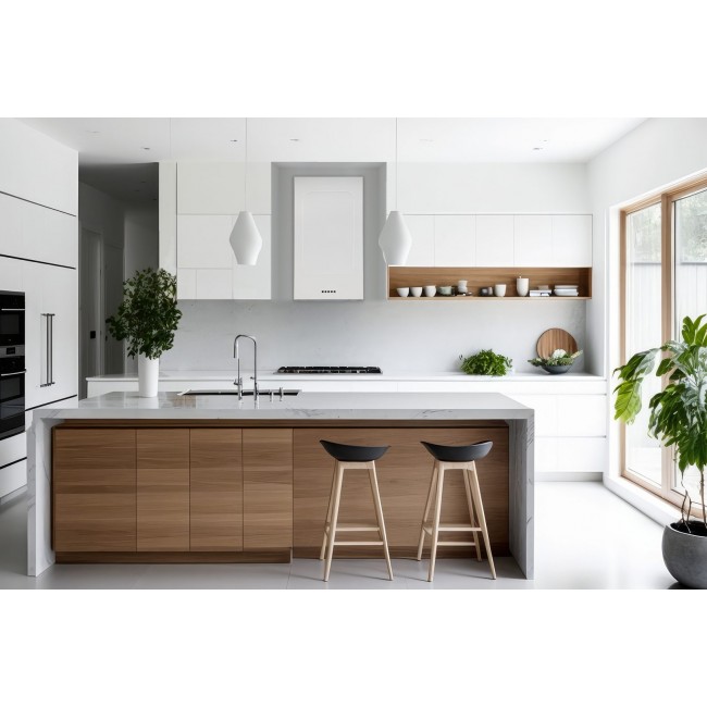 Akpo WK-12 Carmen white semi-matt T800 linear LED cooker hood