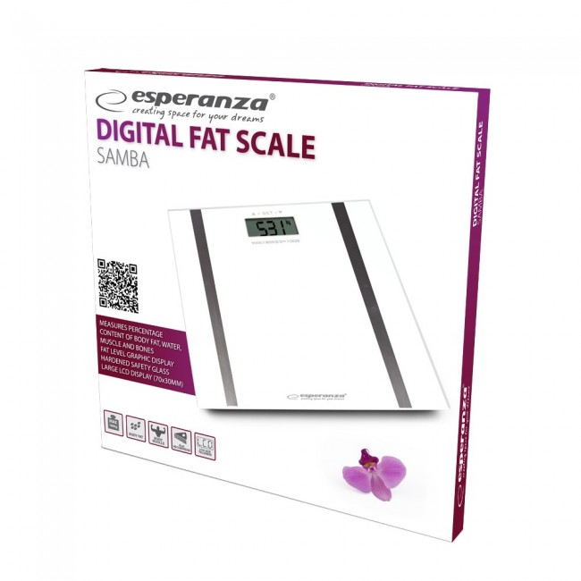 Esperanza EBS018W Samba Rectangle White Electronic personal scale Esperanza EBS018W Samba Rectangle White Electronic personal scale