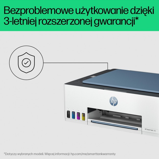 HP Smart Tank 585 All-in-One Printer, Home and home office, Print, copy, scan, Wireless High-volume printer tank Print from phone or tablet Scan to PDF