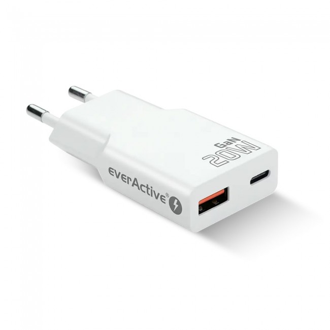 Charger everActive GaN SUPER SLIM SC-340Q USB QC3.0 and USB-C PD 20 W