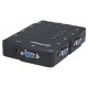 Manhattan KVM Switch Compact 4-Port, 4x USB-A, Cables included, Audio Support, Control 4x computers from one pc/mouse/screen, Black, Lifetime Warranty, Boxed