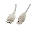 Lanberg CA-USBE-12CC-0018-TR USB cable 1.8 m USB 2.0 USB A Transparent Lanberg CA-USBE-12CC-0018-TR USB cable 1.8 m USB 2.0 USB A Transparent