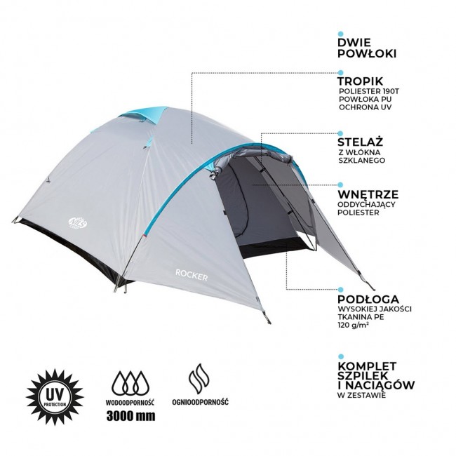 NILS CAMP ROCKER NC6013 3-person camping tent NILS CAMP ROCKER NC6013 3-person camping tent