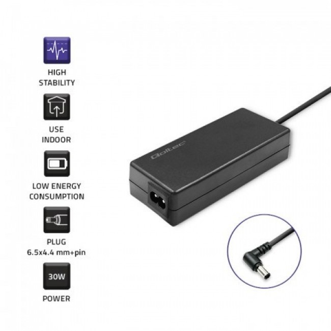 Qoltec 52400 power adapter/inverter Indoor 30 W Black Qoltec 52400 power adapter/inverter Indoor 30 W Black
