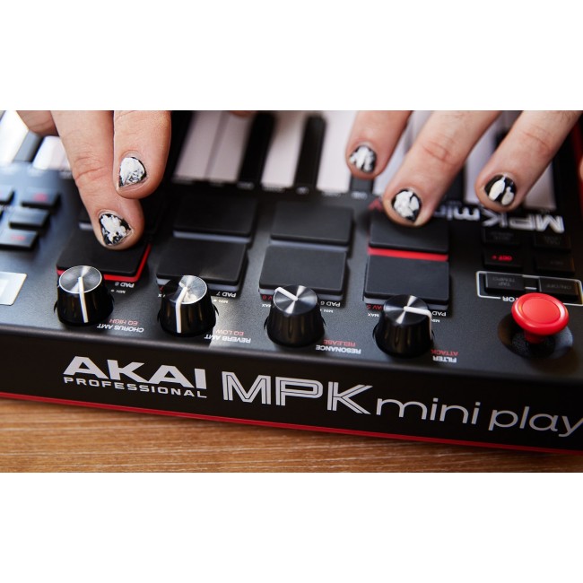 AKAI MPK Mini Play MK3 Control keyboard Pad controller MIDI USB Black, Red AKAI MPK Mini Play MK3 Control keyboard Pad controller MIDI USB Black, Red