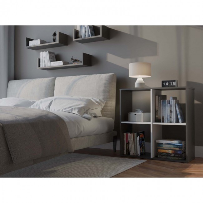 MALAX 2X2 SHELVING UNIT, ANTHRACITE/WHITE MALAX 2X2 SHELVING UNIT, ANTHRACITE/WHITE