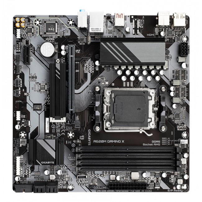 GIGABYTE A620M GAMING X Motherboard - Supports AMD Ryzen 8000 CPUs, 8+2+1 Phases Digital VRM, up to 8000MHz DDR5 (OC), 1xPCIe 4.0 M.2, GbE LAN, USB 3.2 Gen 2