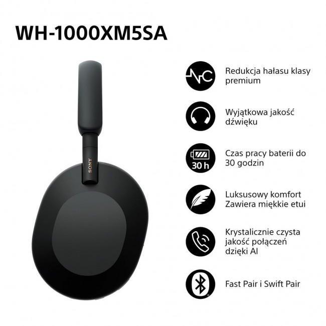SONY WH-1000XM5SA BLACK WIRELESS HEADPHONES SONY WH-1000XM5SA BLACK WIRELESS HEADPHONES
