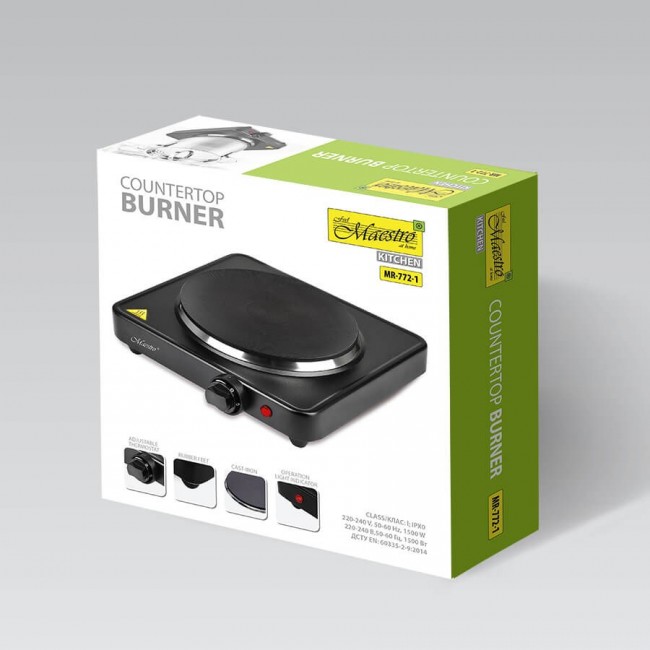 Maestro MR-772-1 hob Black Countertop Sealed plate 1 zone(s)