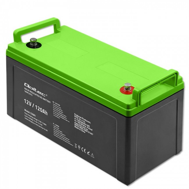 Qoltec 53081 Gel battery | 12V | 120AH