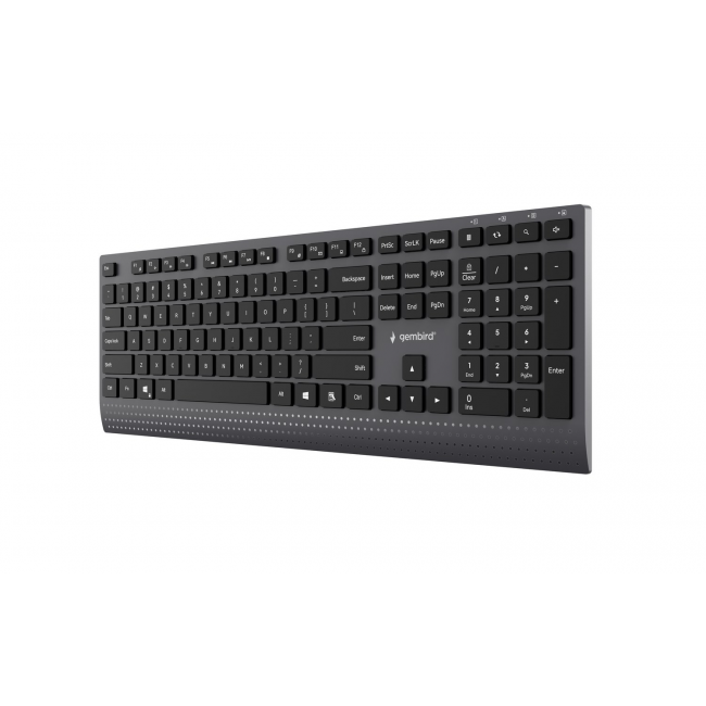 Gembird KB-MCH-06 Slim wired multimedia keyboard with Type-C adapter, US layout, black