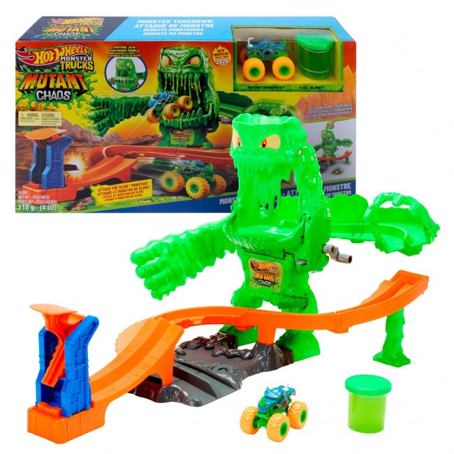 Hot Wheels Monster Trucks Mutant Monster Takedown Playset with Toy Truck & Slime Hot Wheels Monster Trucks Mutant Monster Takedown Playset with Toy Truck & Slime