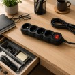 Esperanza ELK213K Power strip 4GN/3M Black