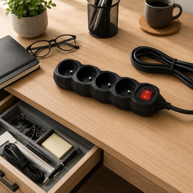 Esperanza ELK213K Power strip 4GN/3M Black