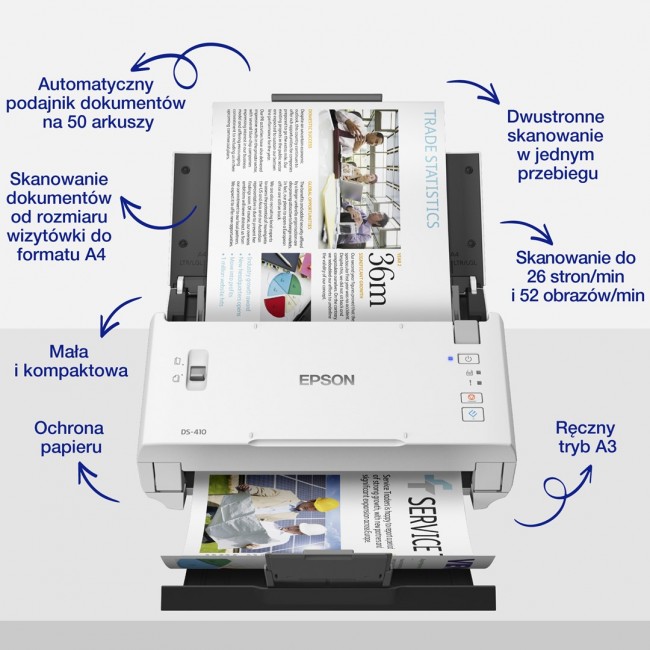Epson WorkForce DS-410 Sheet-fed scanner 600 x 600 DPI A4 Black, White