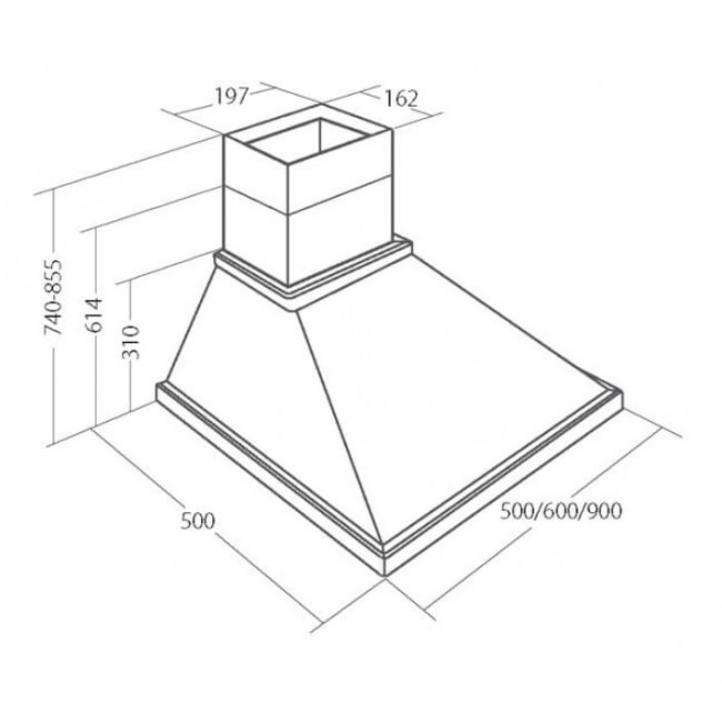 Akpo WK-4 Rustica Eco 60 Chimney hood Beige, Wood