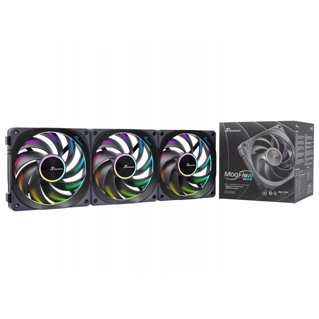 Seasonic MagFlow ARGB Computer case Fan 12 cm Black 3 pc(s)