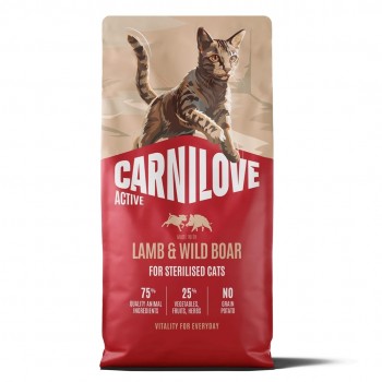 CARNILOVE Active Cat Lamb&Wild Boar Sterilised - dry cat food - 2kg