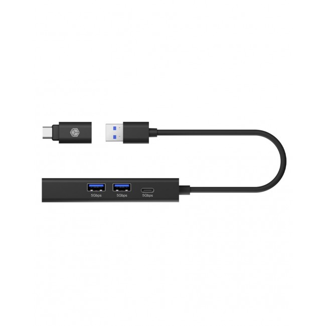 ICY BOX IB-HUB1439-LAN Wired USB 3.2 Gen 1 (3.1 Gen 1) Type-A Black