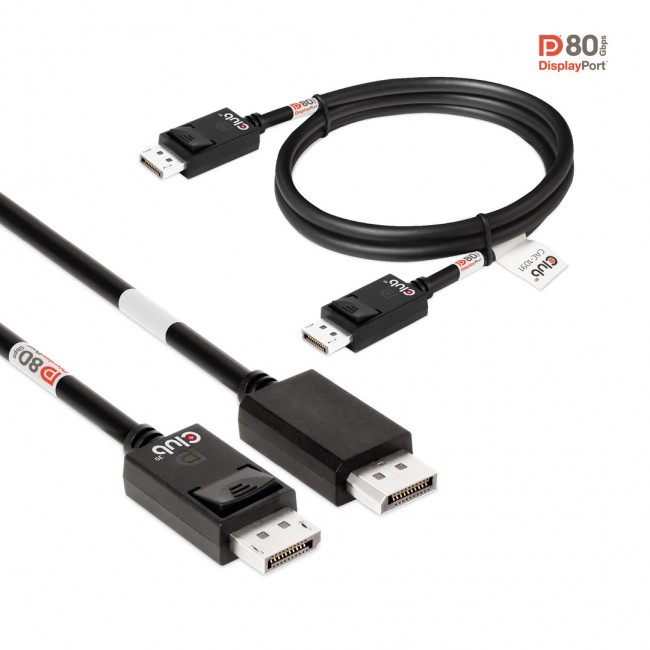 CLUB3D DisplayPort 2.1 Bi-Directional VESA DP80 Certified Cable 4K240Hz, 8K60Hz or 10K30Hz M/M 1.2m/3.94ft