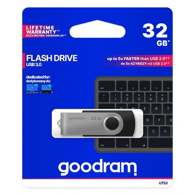 Goodram UTS3 USB flash drive 32 GB USB Type-A 3.2 Gen 1 (3.1 Gen 1) Black