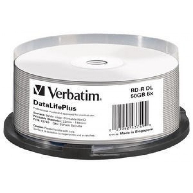 Verbatim DataLifePlus BD-R 50 GB 25 pc(s) Verbatim DataLifePlus BD-R 50 GB 25 pc(s)