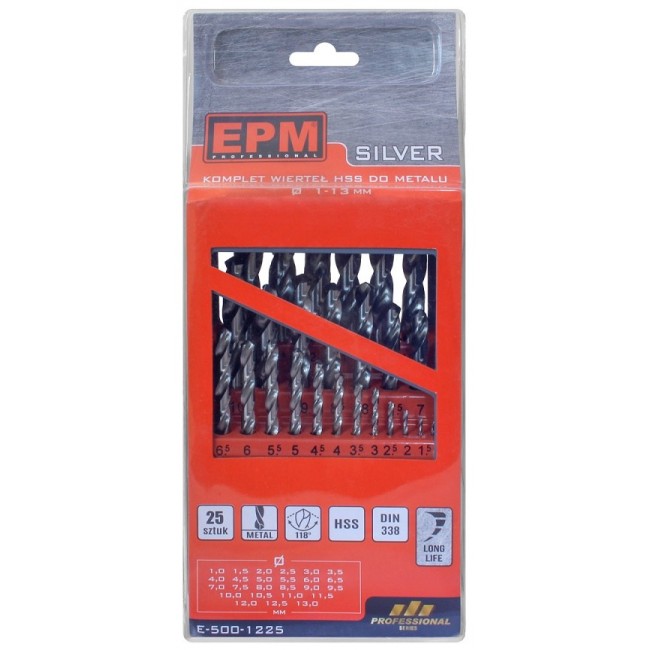 Set of HSS drills for metal 1-13mm 25pcs Set of HSS drills for metal 1-13mm 25pcs