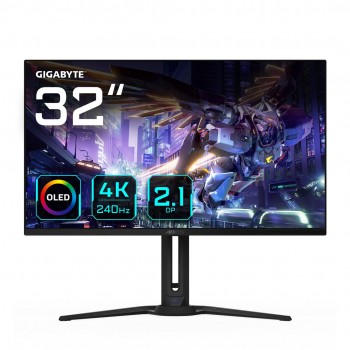 GIGABYTE AORUS FO32U2P 32 OLED Gaming Monitor - 3840 x 2160(UHD), 240Hz, 0.03ms, 250 cd/m2, KVM, FreeSync Premium Pro, DisplayHDR True Black 400, Displayport2.1