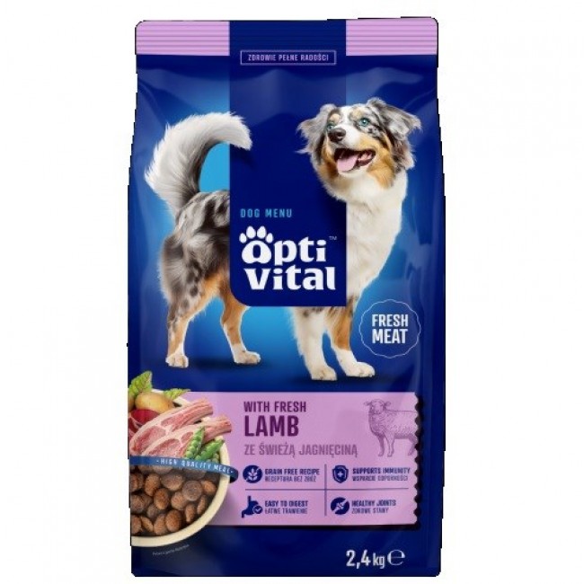 OPTIVITAL with fresh lamb - dry dog food - 2,4kg OPTIVITAL with fresh lamb - dry dog food - 2,4kg