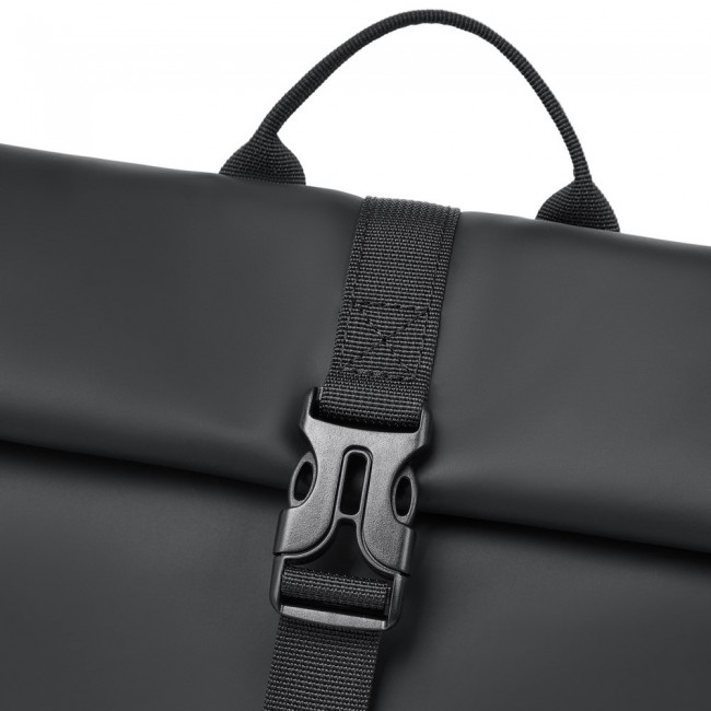 Rivacase Eden backpack Roll top backpack Black Polyester, PU leather