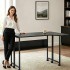Maclean Folding Desk/Table, Black, Mobile, 100x73 cm, max. 50 kg, Angled, L-Shaped, MC-126 L/B