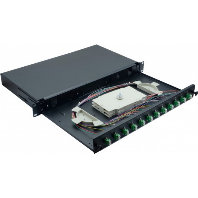 Helos 375553 rack cabinet 1U Black