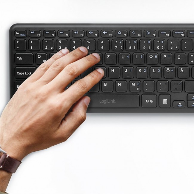 LogiLink ID0188 keyboard Home RF Wireless QWERTZ Black