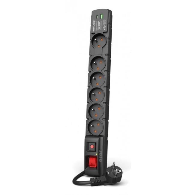 ACAR W2437 surge protector Black 6 AC outlet(s) 230 V 3m ACAR W2437 surge protector Black 6 AC outlet(s) 230 V 3m