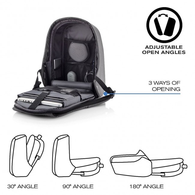 XD DESIGN ANTI-THEFT BACKPACK BOBBY HERO REGULAR GREY P/N: P705.292 XD DESIGN ANTI-THEFT BACKPACK BOBBY HERO REGULAR GREY P/N: P705.292
