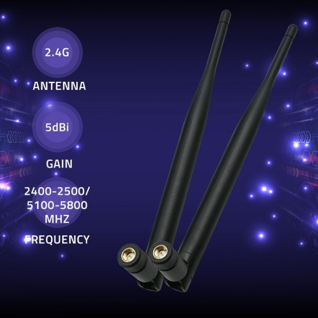Qoltec 57046 Wi-Fi antenna 2.4/2.5 GHz | 5.1/5.8 GHz | 5dBi | omnidirectional | Indoor Qoltec 57046 Wi-Fi antenna 2.4/2.5 GHz | 5.1/5.8 GHz | 5dBi | omnidirectional | Indoor